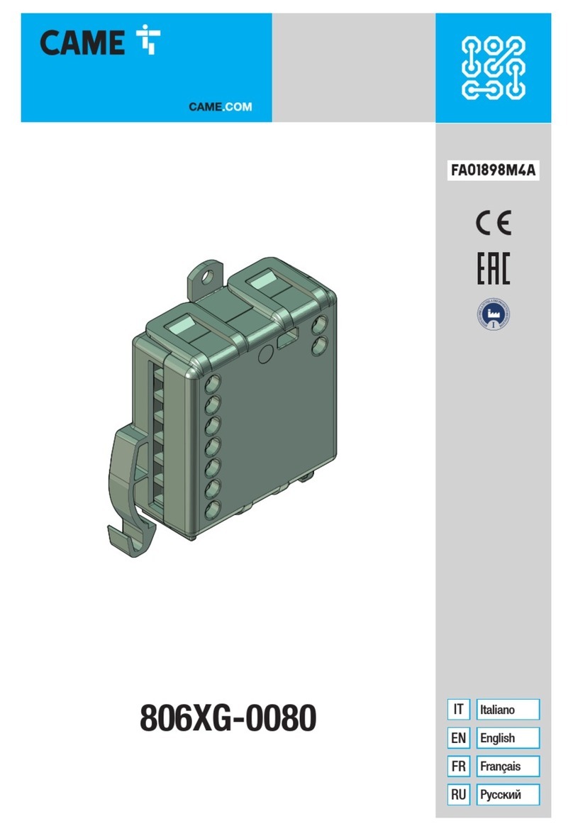 CAME 806XG-0080 User manual