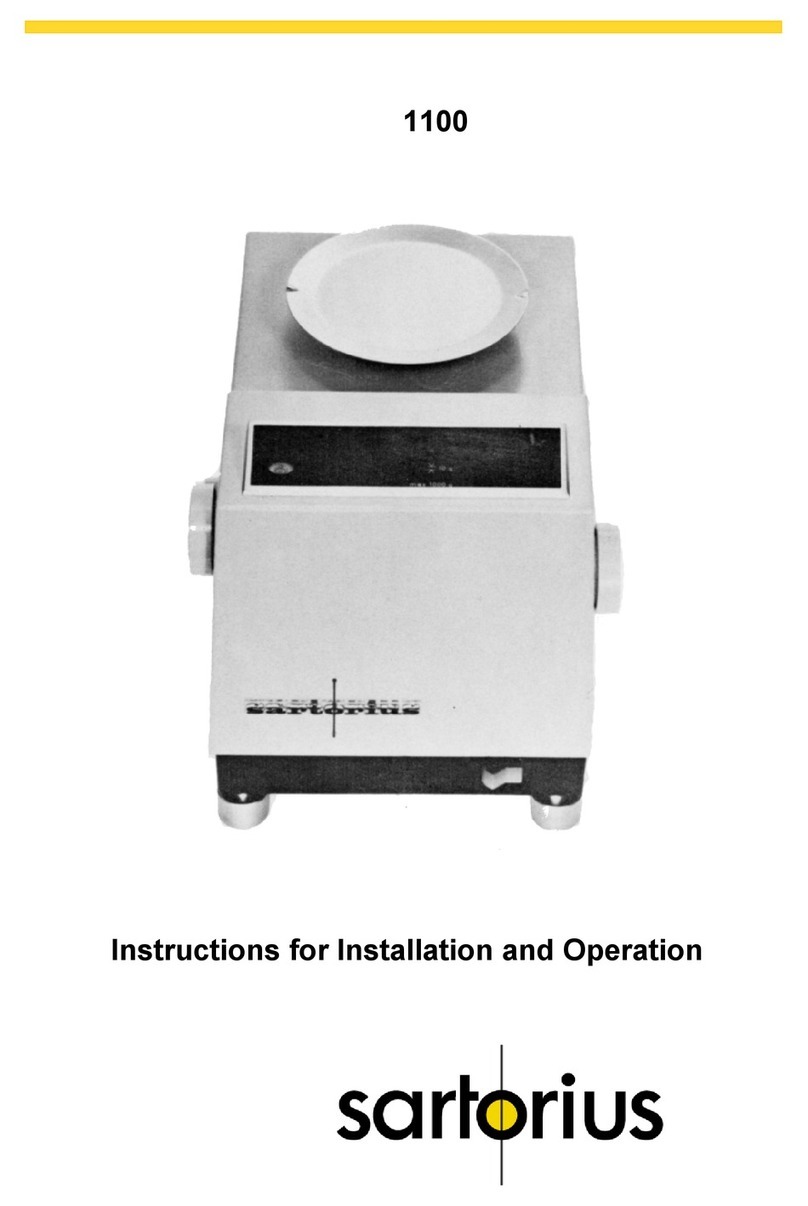 Sartorius 1100 Instructions for installation and operation