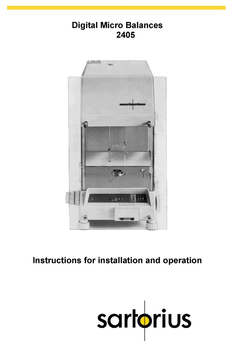 Sartorius 2405 Instructions for installation and operation