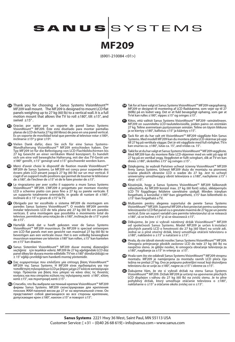 Sanus Systems MF209 manual