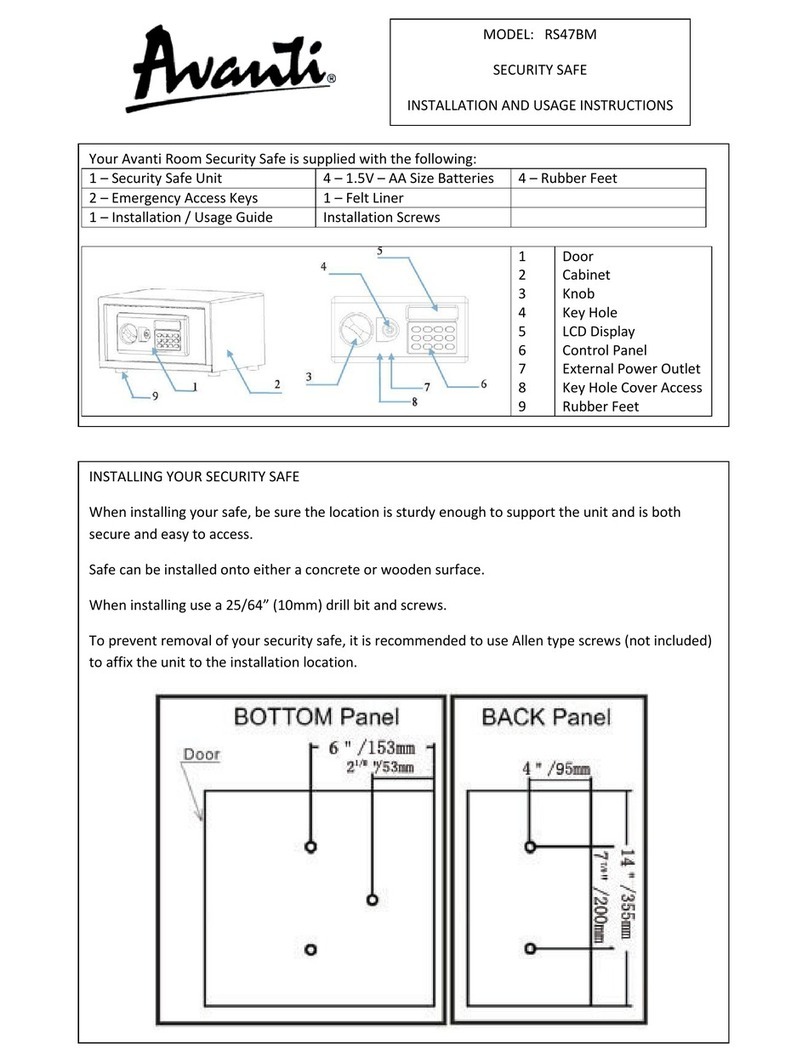 Avanti RS47BM Installation and usage instructions