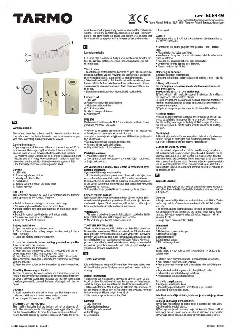 Tarmo 606449 quick start guide