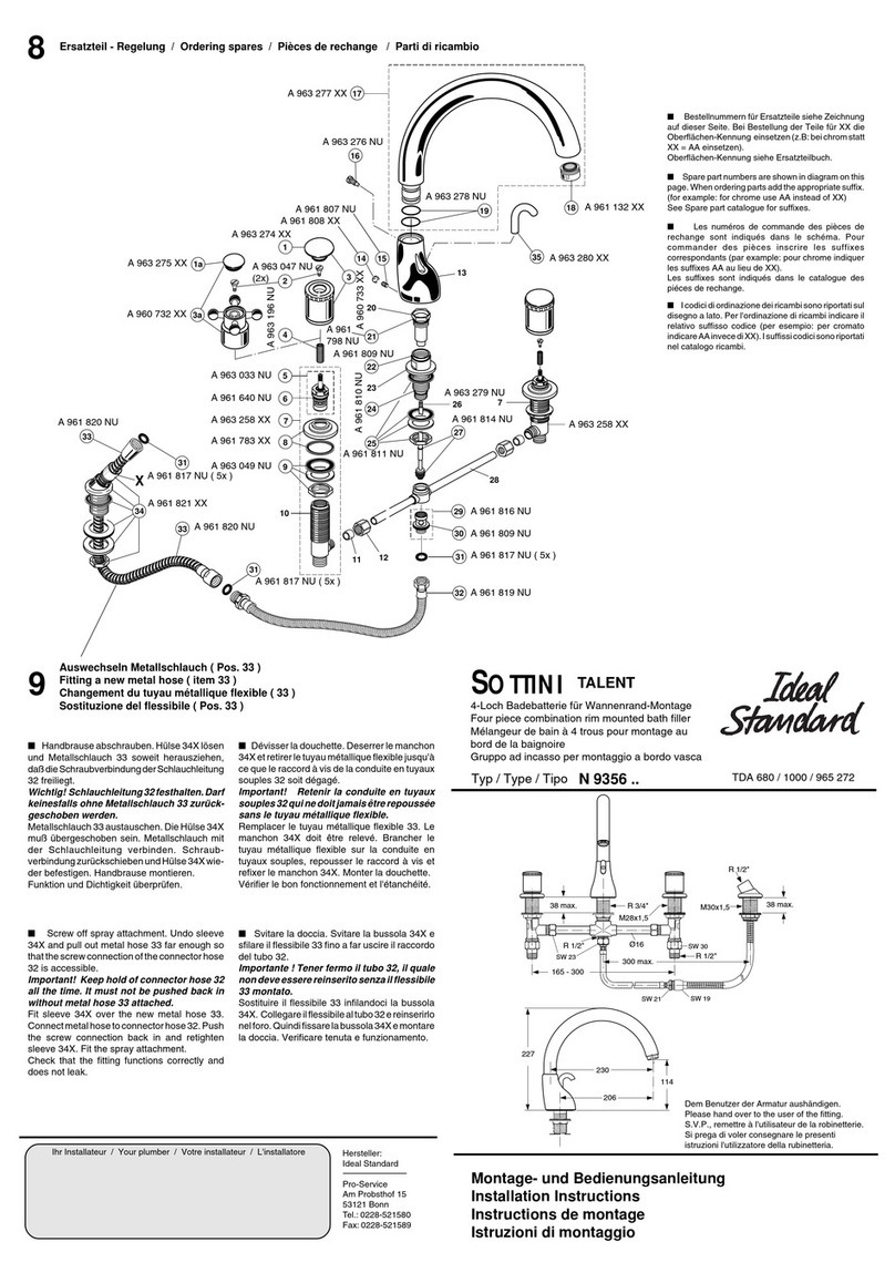 Ideal-Standard SOTTINI TALENT User manual