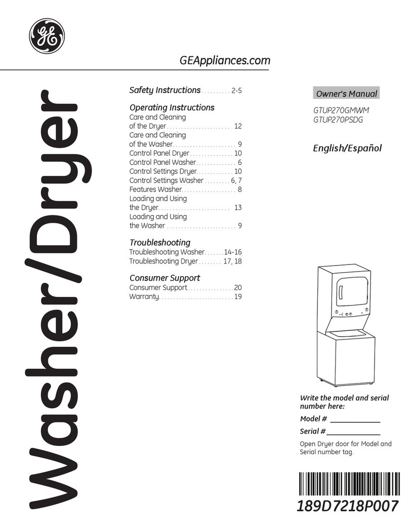 GE GTUP270GMWM User manual