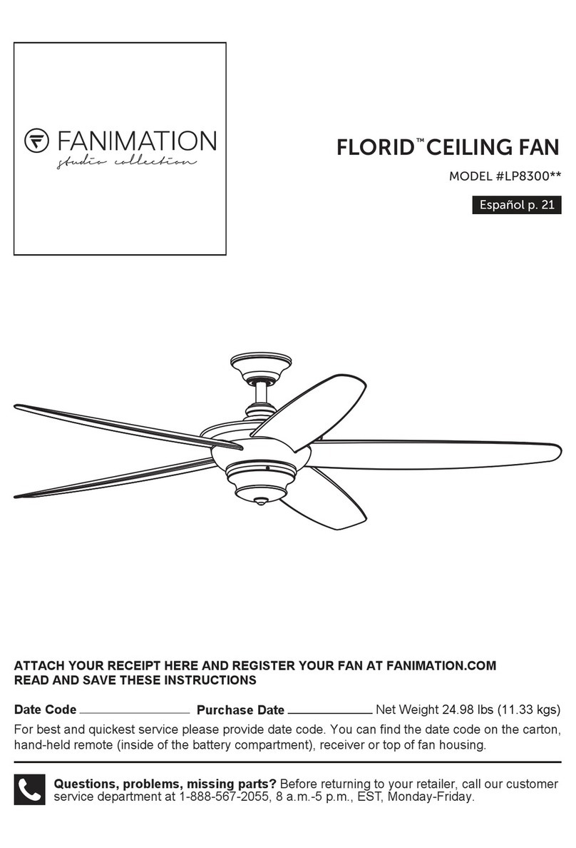 Fanimation FLORID LP8300 Series User manual