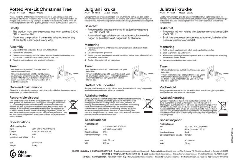 Clas Ohlson W0212 quick start guide