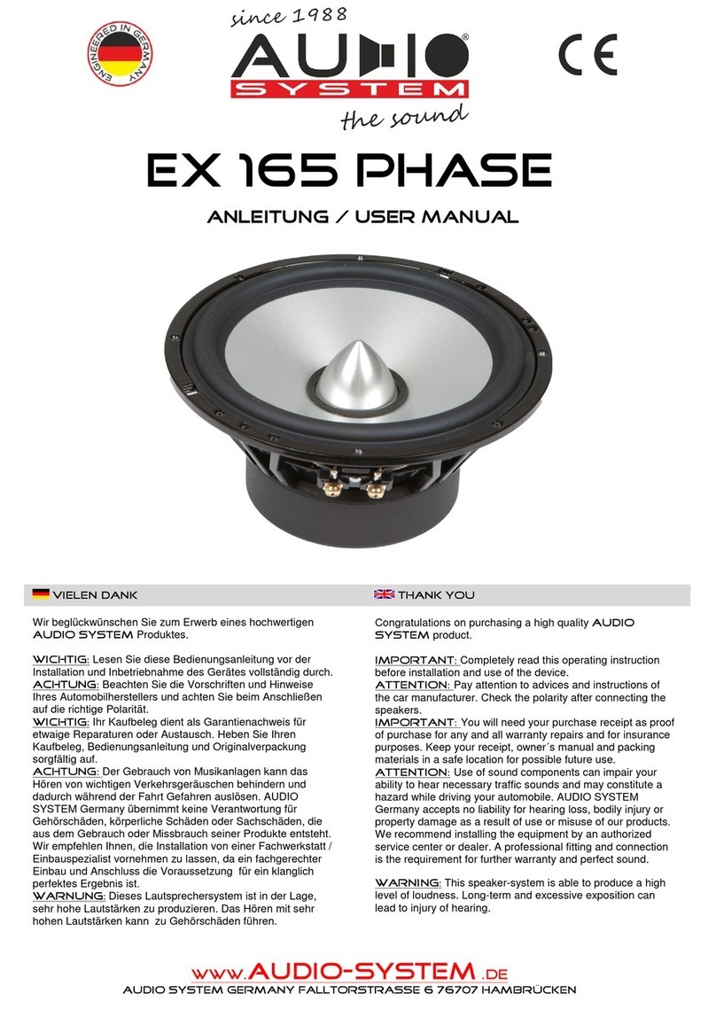 Audiosystem EX 165 PHASE User manual