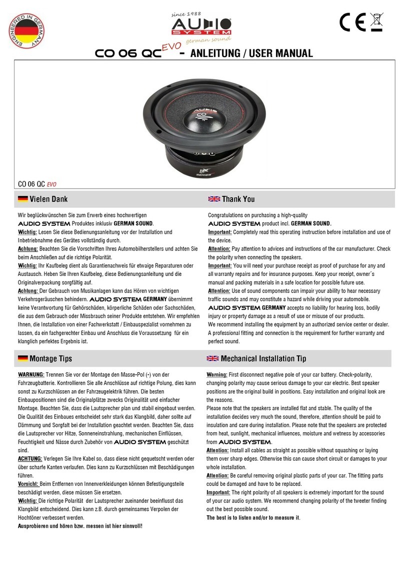 Audiosystem CO 06 QC EVO user manual