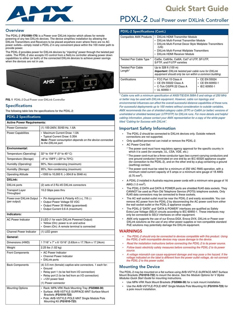 AMX FG1090-170 User manual