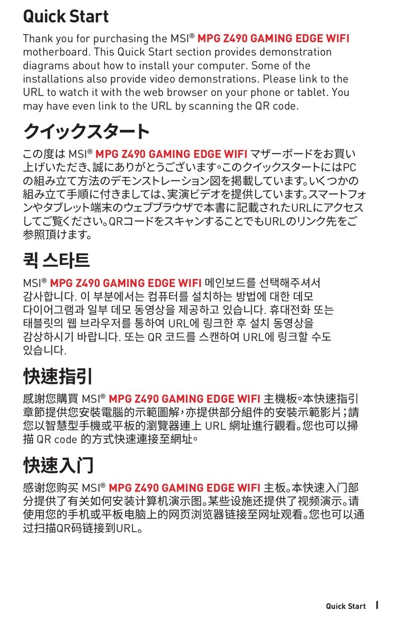 MSI MPG Z490 GAMING EDGE WIFI User manual