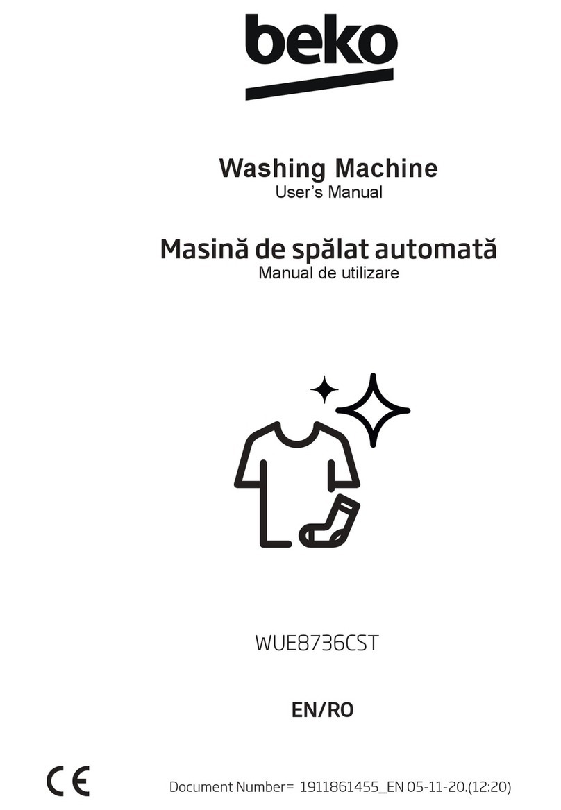 Beko WUE8736CST user manual Beko WUE8736CST user manual