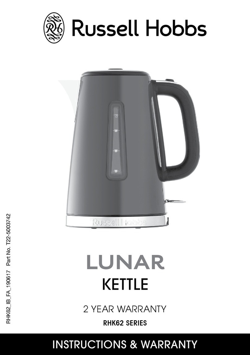 Russell Hobbs LUNAR RHK62 Series Installation instructions / warranty