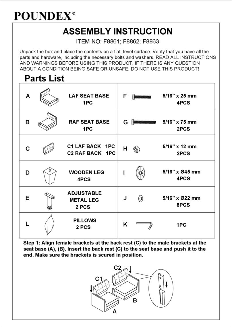 Poundex F8861 Assembly instruction Poundex F8861 Assembly instruction