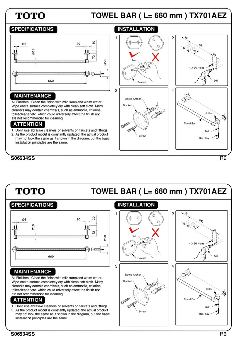 Toto TX701AEZ User manual Toto TX701AEZ User manual