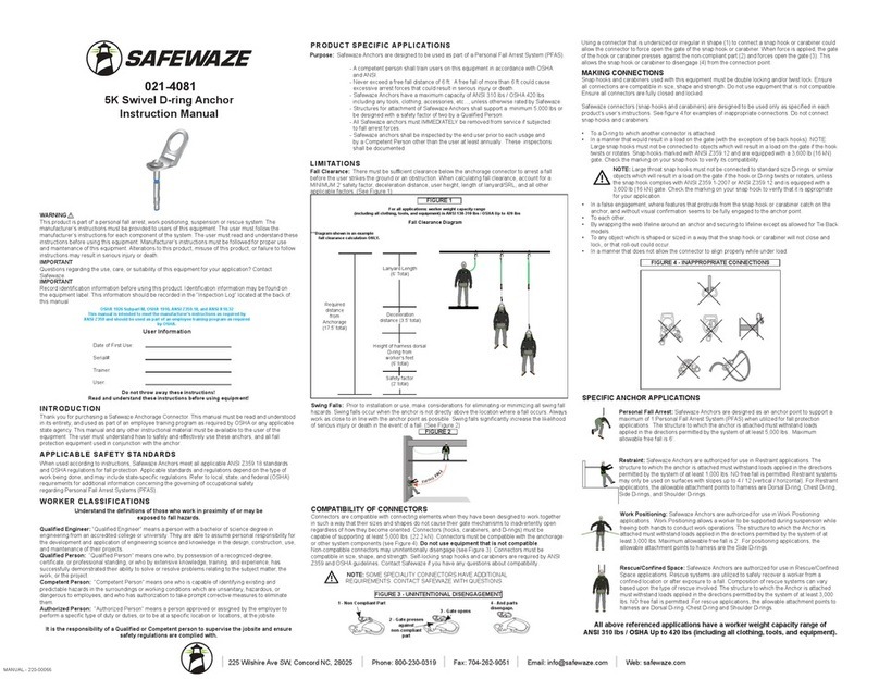 SafeWaze 021-4081 instruction manual