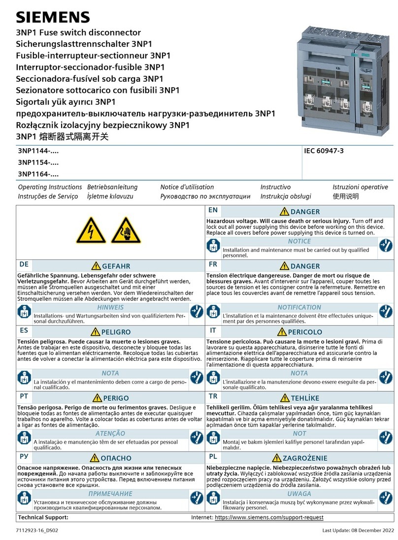 Siemens 3NP1144 Series User manual Siemens 3NP1144 Series User manual