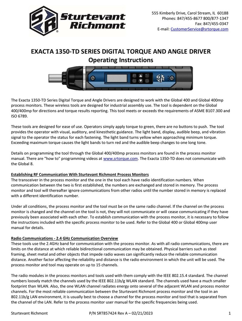 Sturtevant Richmont EXACTA 1350-TD Series operating instructions