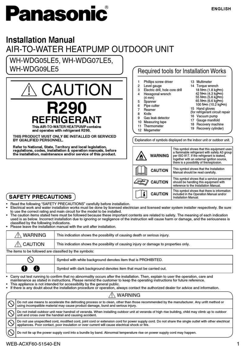 Panasonic WH-WDG05LE5 installation manual