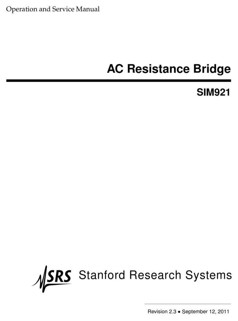 SRS Labs SIM921 Operation and service manual