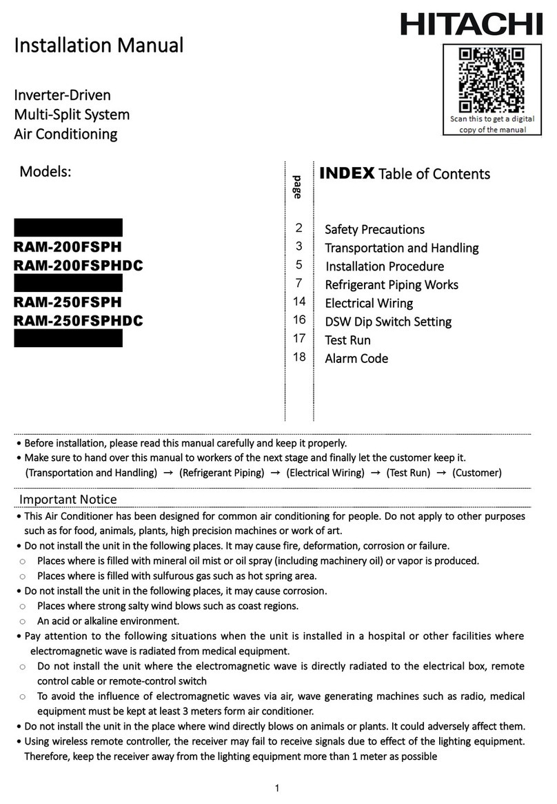 Hitachi RAM-200FSPH installation manual