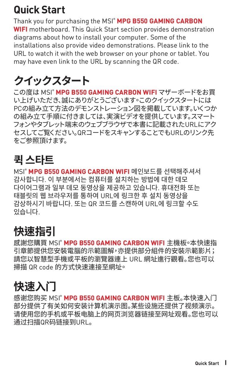 MSI MPG B550 GAMING CARBON WIFI User manual MSI MPG B550 GAMING CARBON WIFI User manual