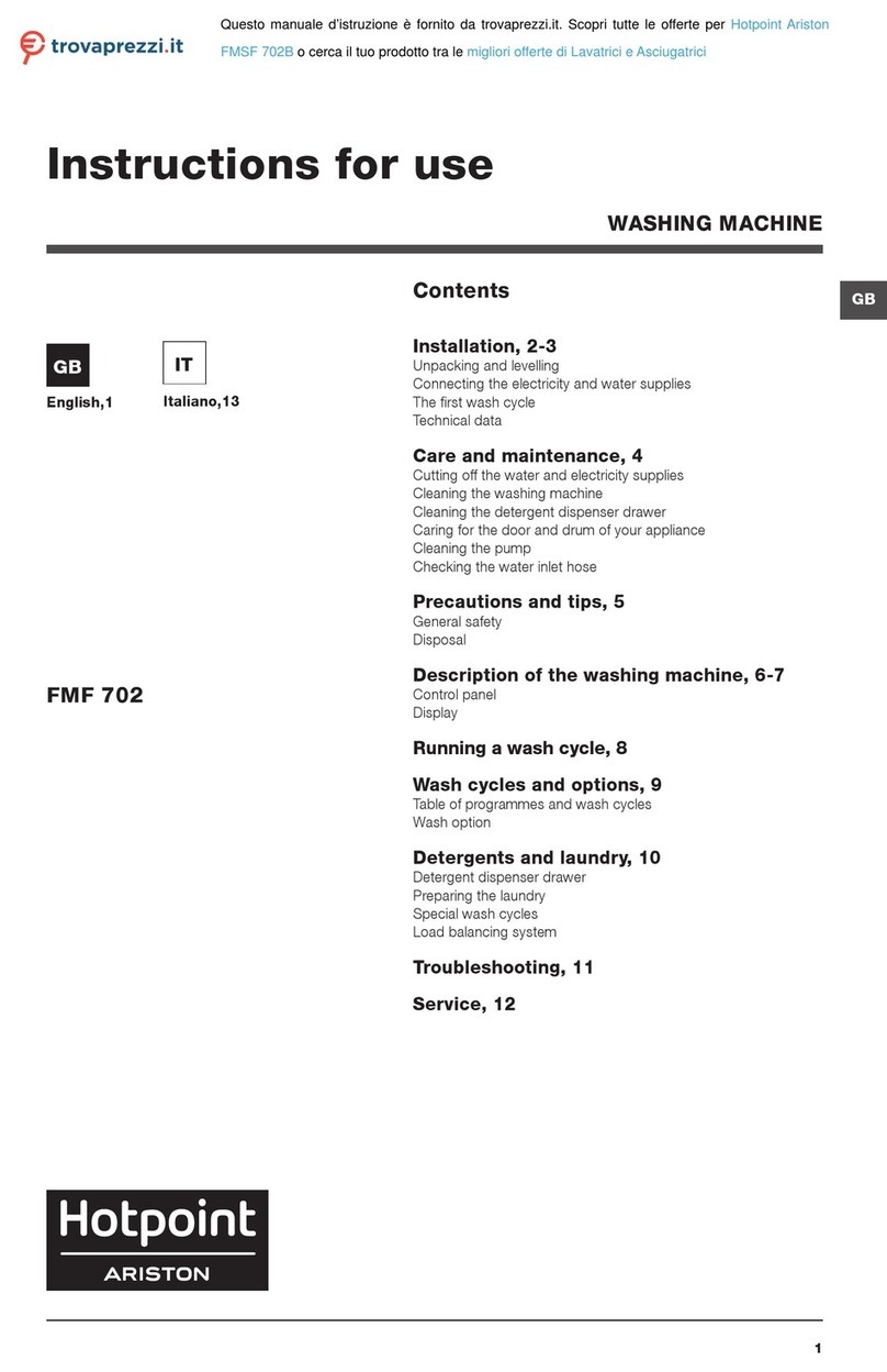 Hotpoint Ariston FMF 702 User manual