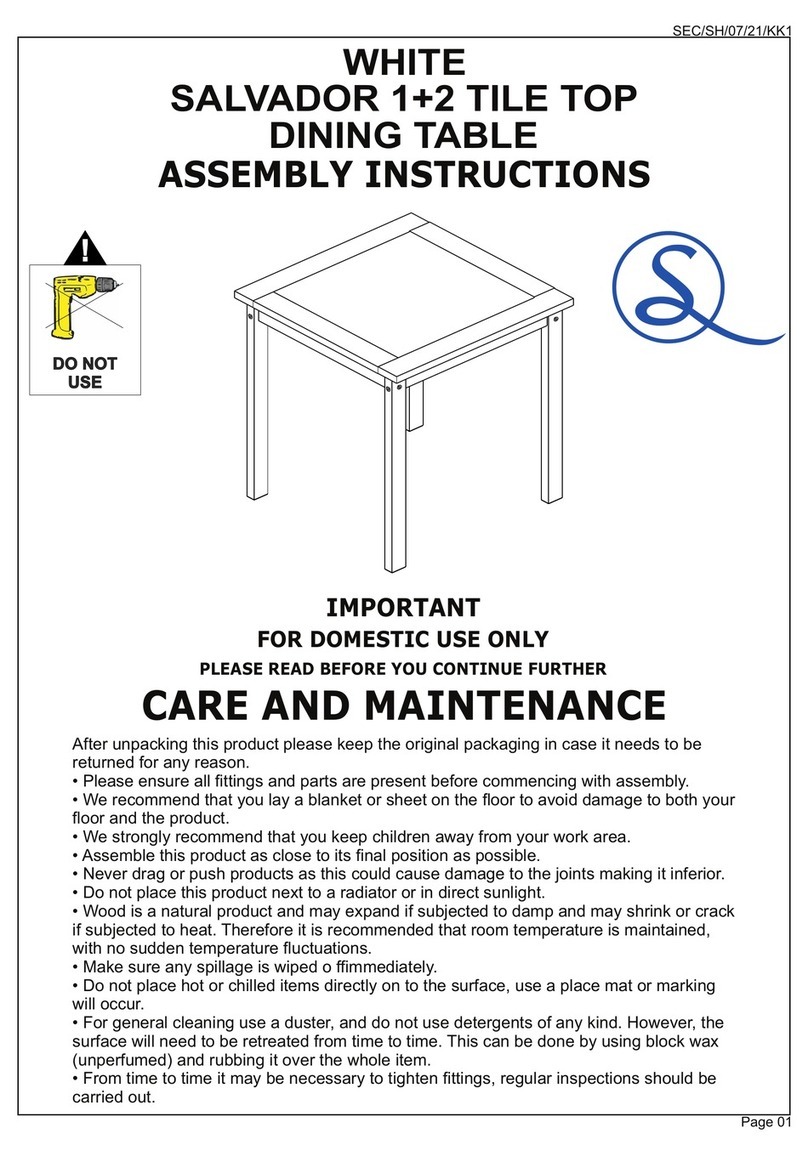 Seconique WHITE SALVADOR SEC/SH/07/21/KK1 User manual Seconique WHITE SALVADOR SEC/SH/07/21/KK1 User manual