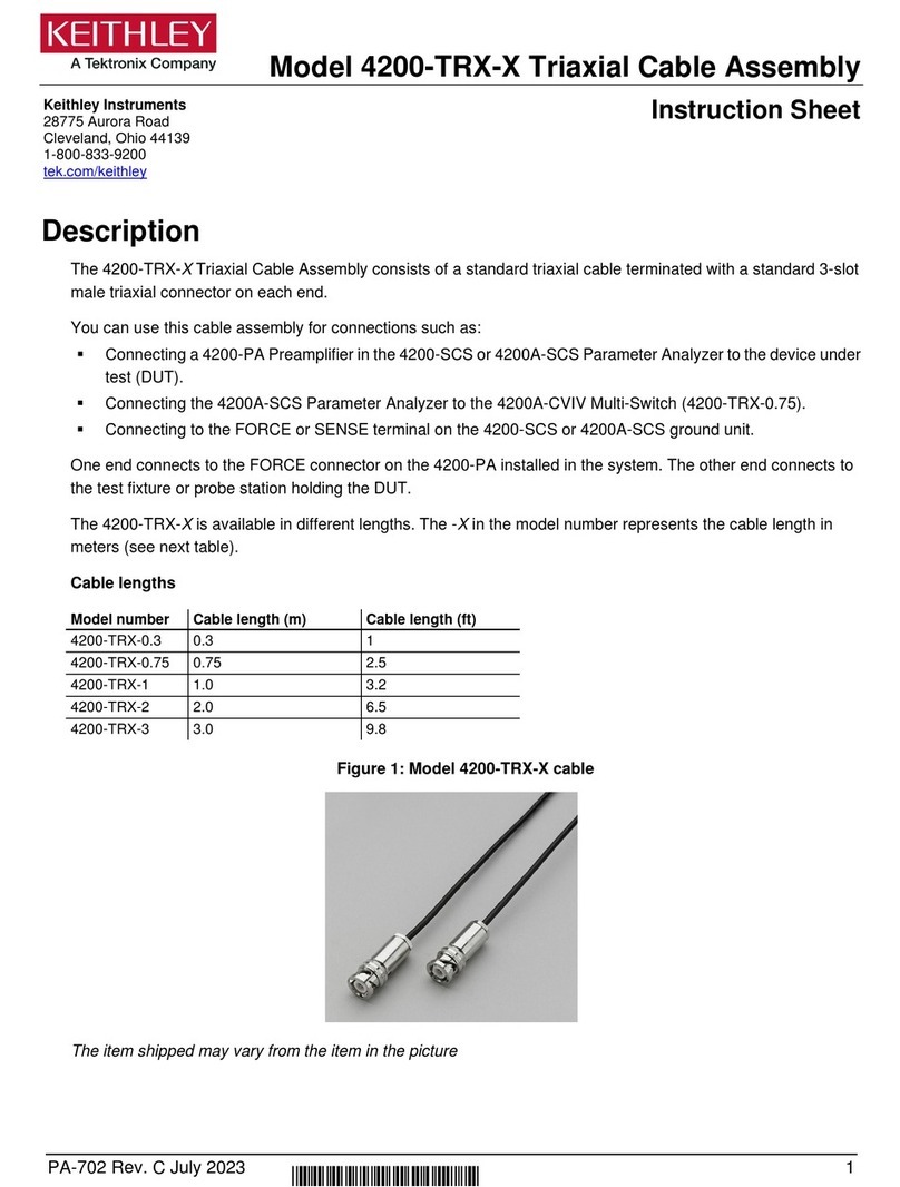 Tektronix Keithley 4200-TRX-0.3 instruction sheet