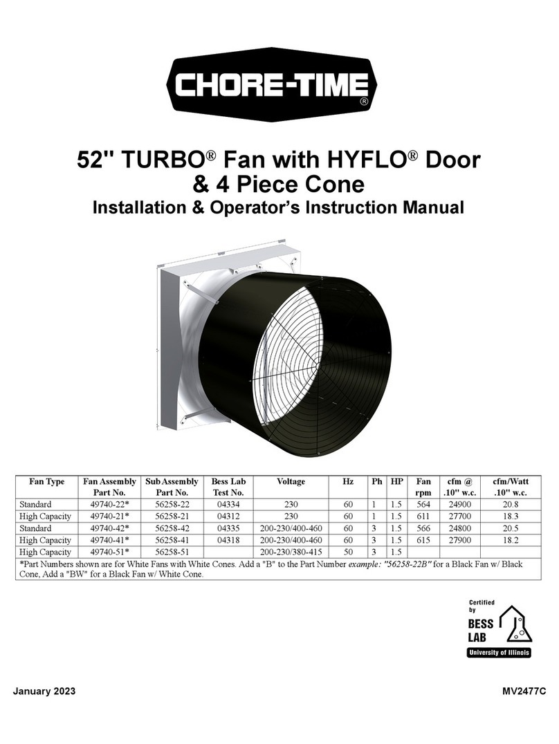 Chore-Time 52 TURBO Specifications