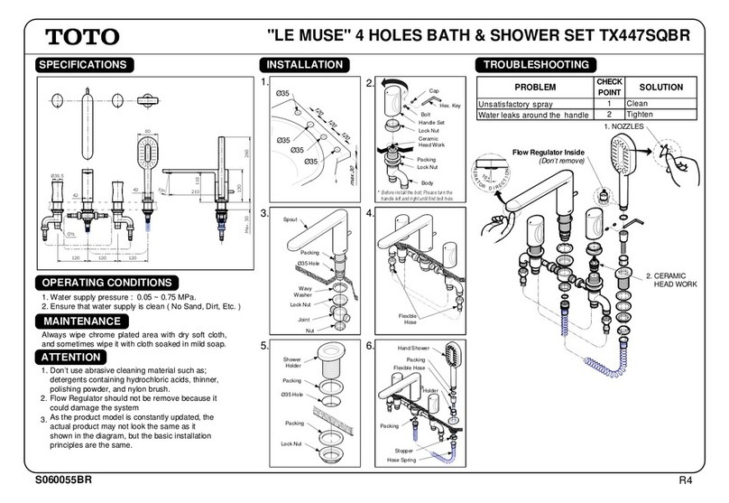 Toto LE MUSE TX447SQBR User manual