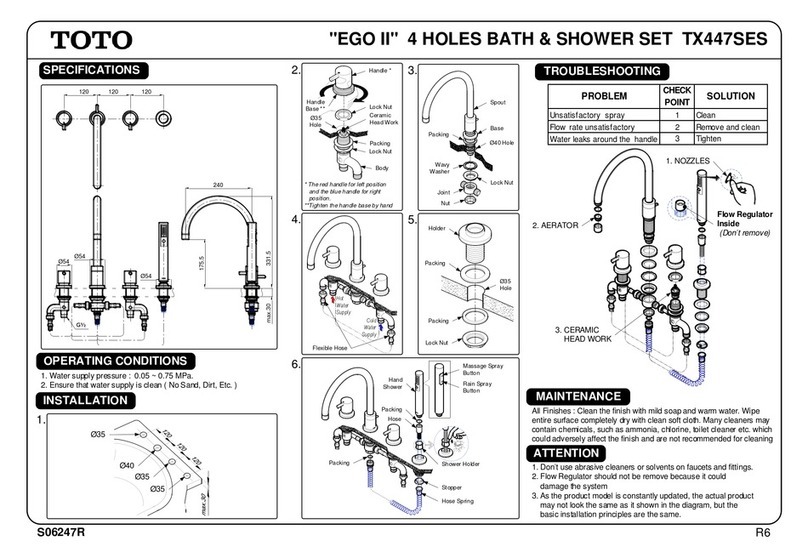 Toto EGO II TX447SES manual