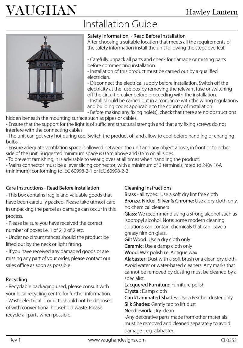 Vaughan Hawley Lantern CL0353 installation guide