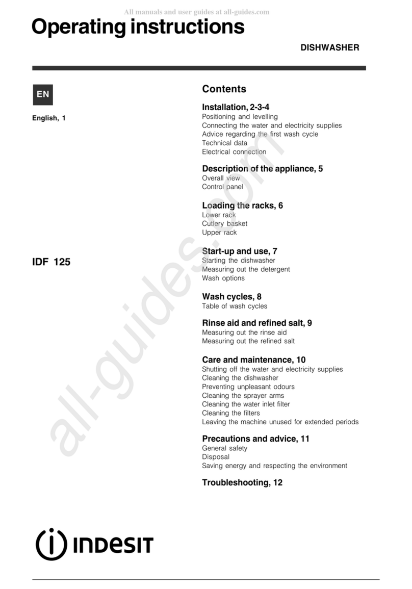 Indesit IDF 125 operating instructions