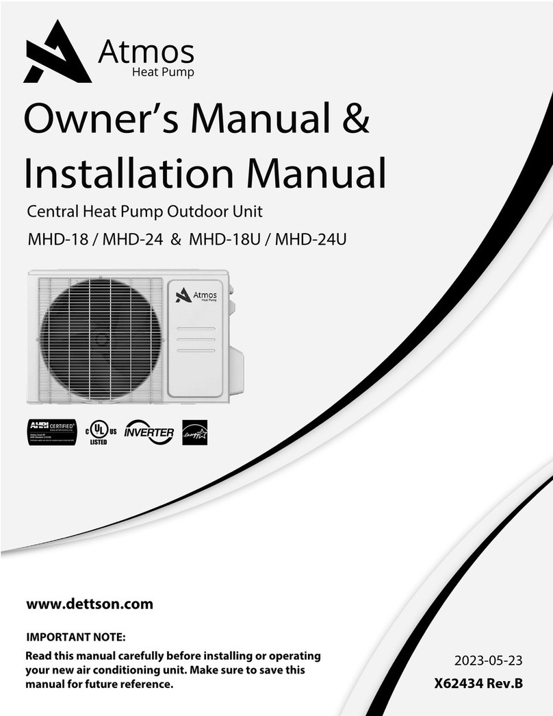 Dettson Atmos MHD-18 owner's manual