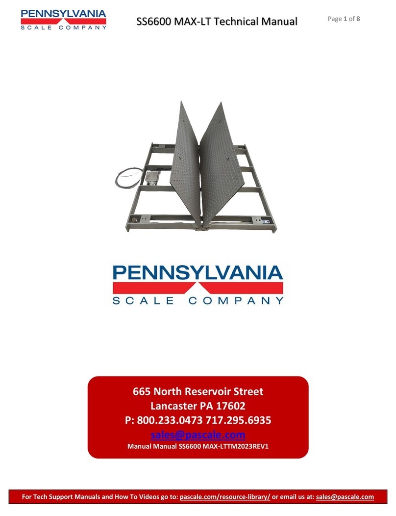 Pennsylvania Scale Company SS6600 MAX-LT Technical manual