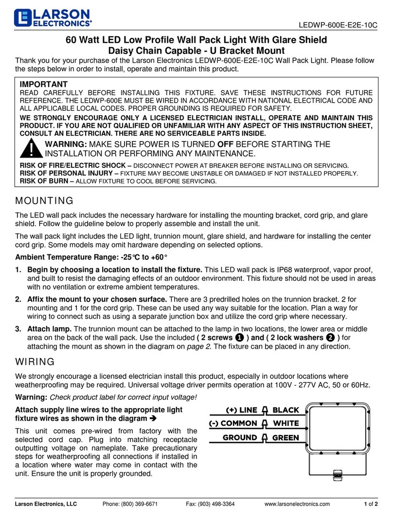 Larson Electronics LEDWP-600E-E2E-10C quick start guide
