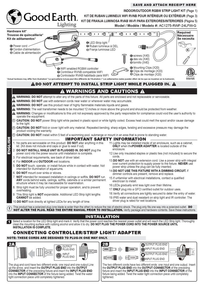 Good Earth Lighting AC1275-RWF-24LFW-G quick start guide