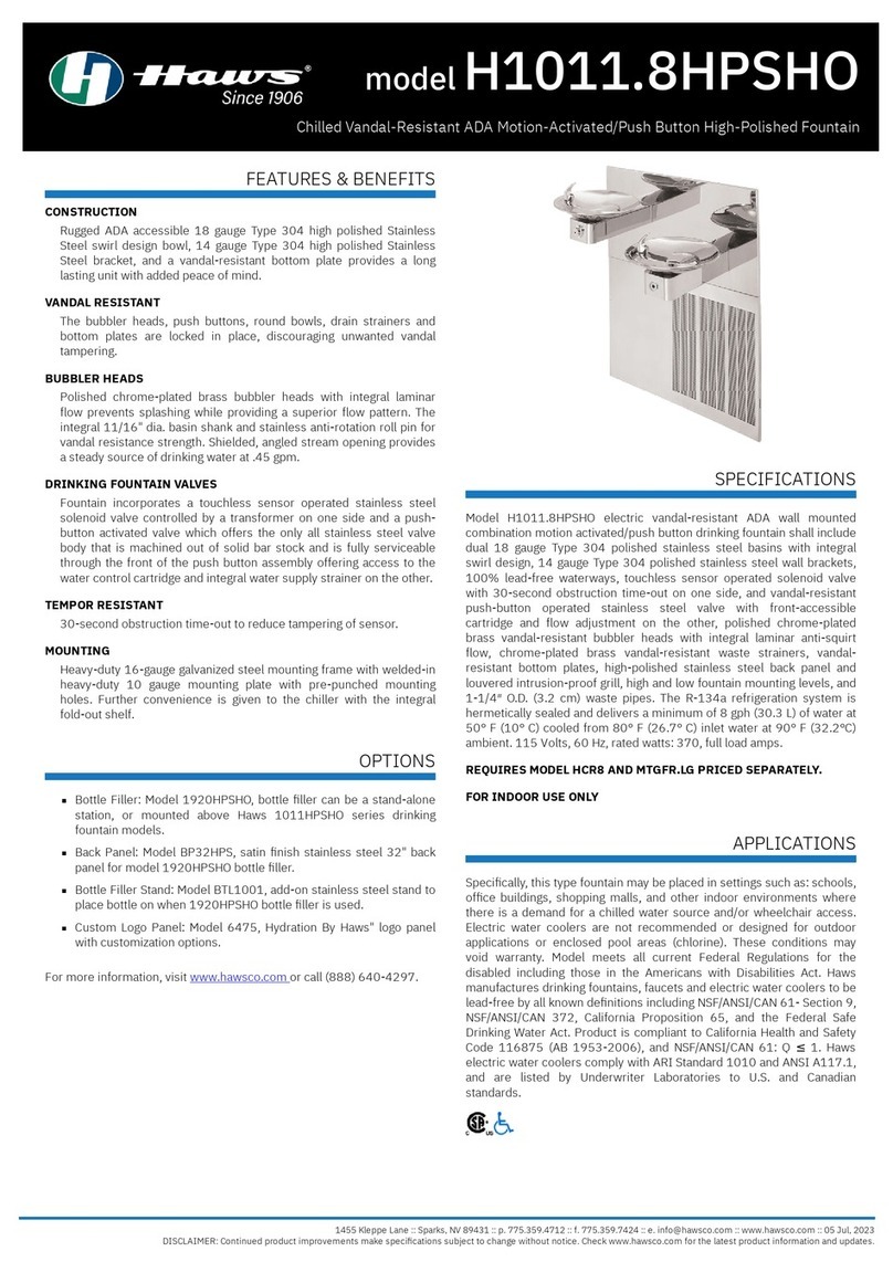 Haws H1011.8HPSHO quick start guide
