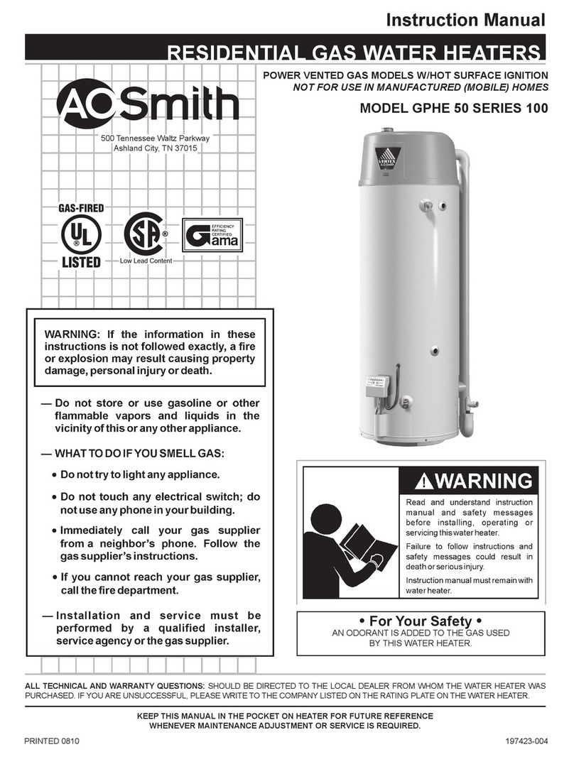 A.O. Smith GPHE 50 Series instruction manual