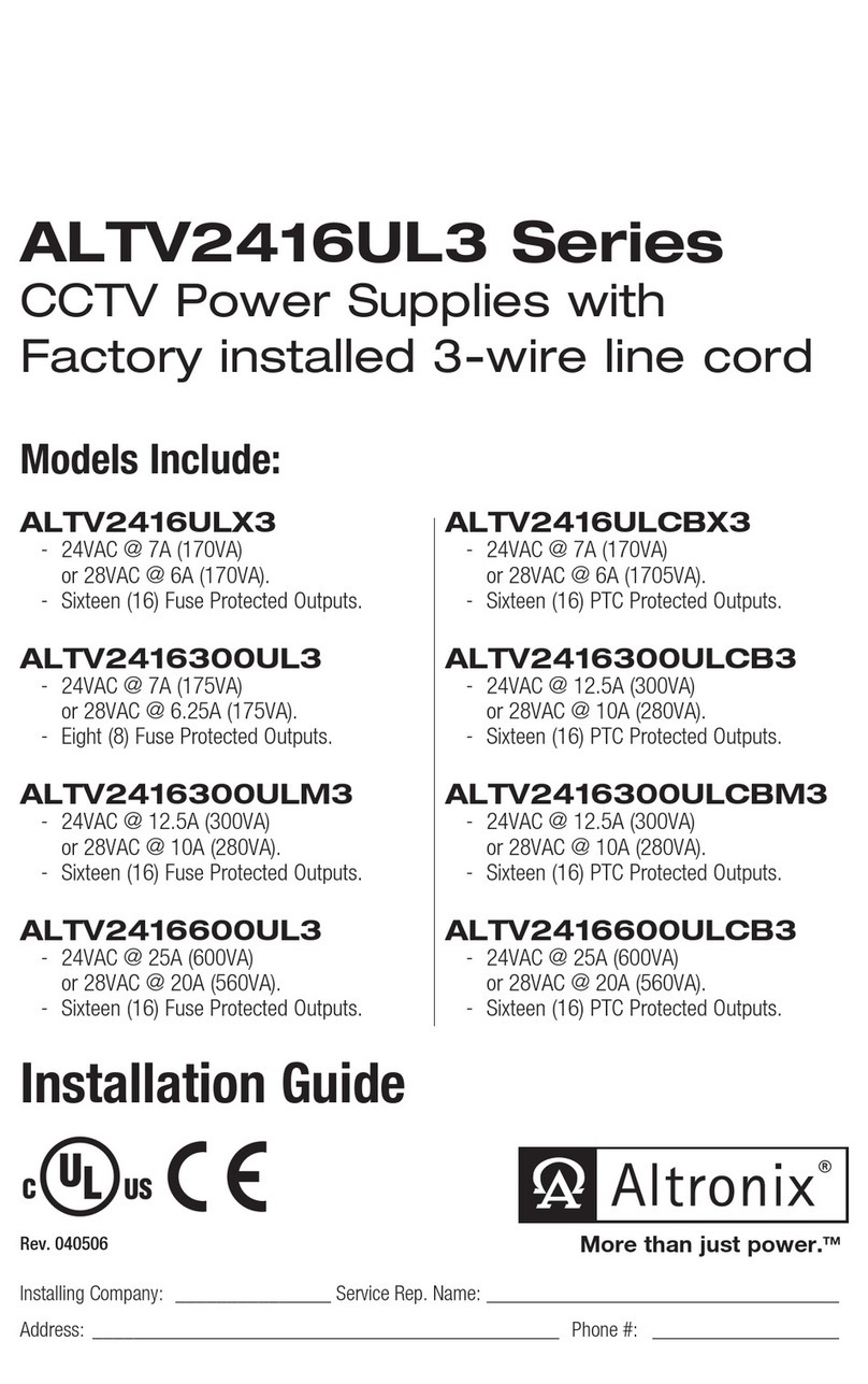 Altronix ALTV2416UL3 Series User manual