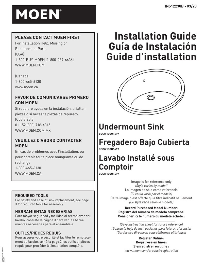 Moen BGCW10OU1619 installation guide Moen BGCW10OU1619 installation guide