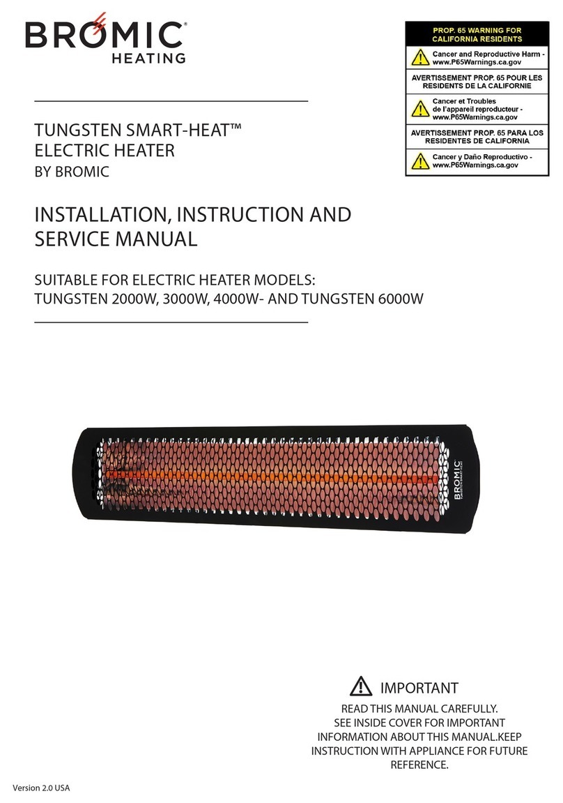 Bromic Heating TUNGSTEN SMART-HEAT BH0420033 Installation, instruction and service manual Bromic Heating TUNGSTEN SMART-HEAT BH0420033 Installation, instruction and service manual