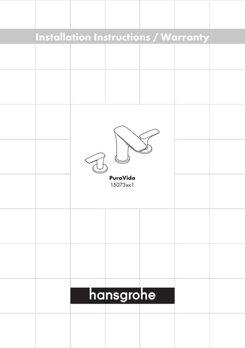 Hans Grohe PuraVida 15073 1 Series Installation guide Hans Grohe PuraVida 15073 1 Series Installation guide