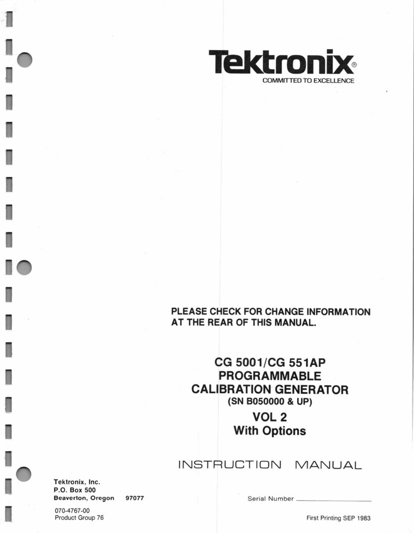 Tektronix CG 5001 instruction manual