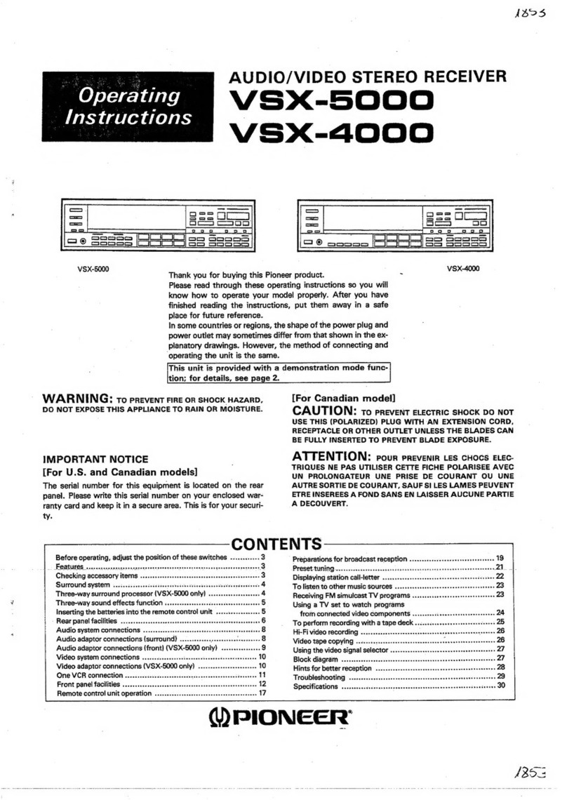 Pioneer VSX-5000 User manual