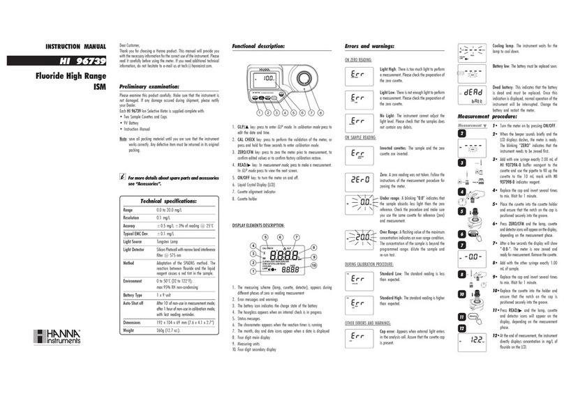 Hanna Instruments HI 96739 instruction manual