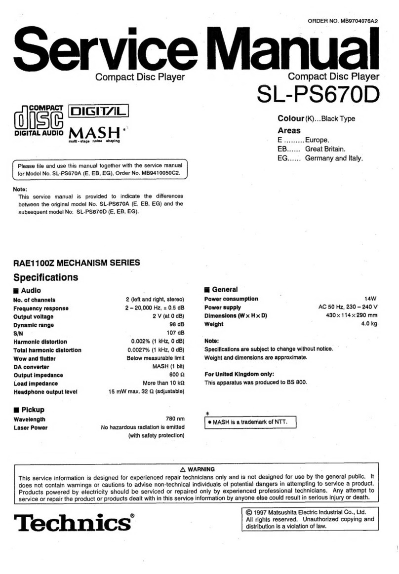 Technics SL-PS670D User manual Technics SL-PS670D User manual
