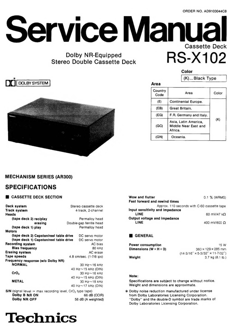 Technics RS-X102 User manual