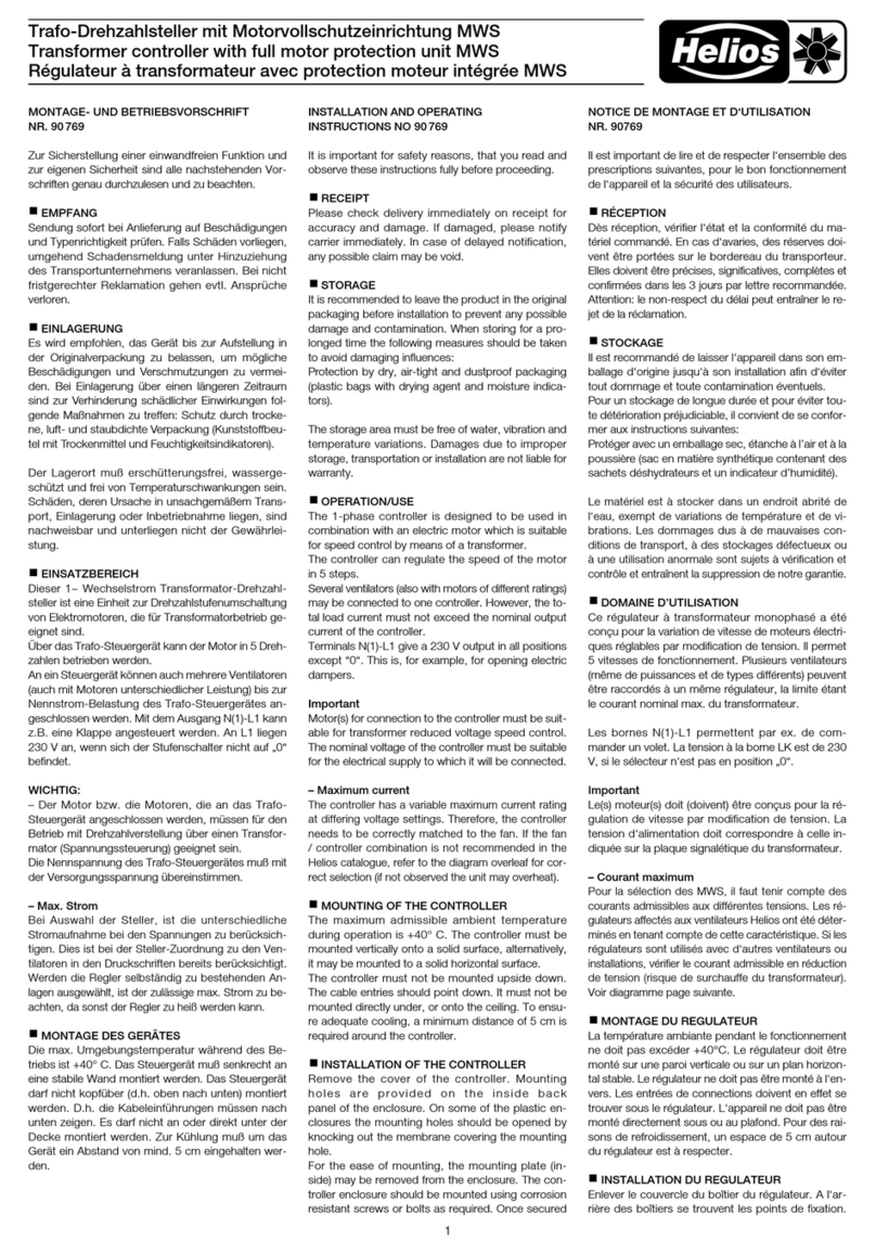 Helios WS 1,5 User manual