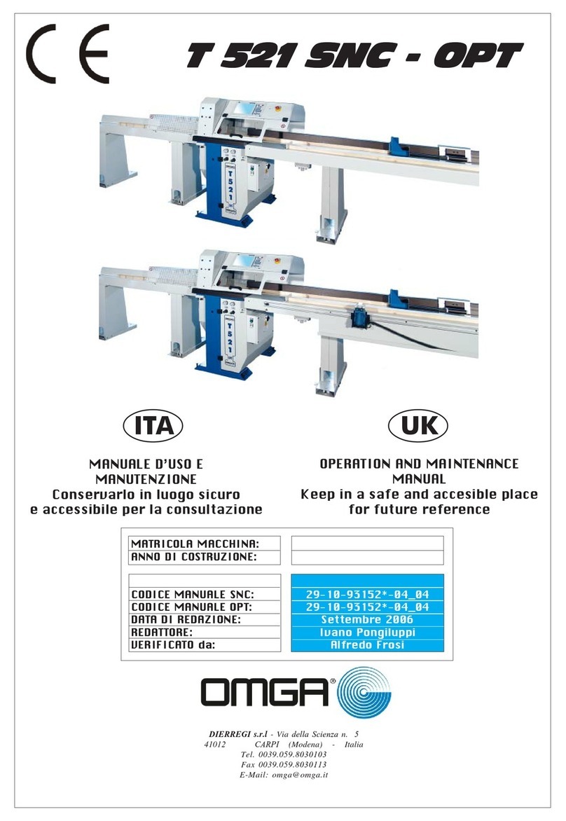 OMGA T 521 SNC Operation and maintenance manual OMGA T 521 SNC Operation and maintenance manual
